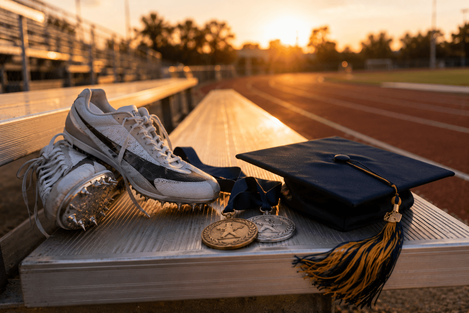 Track at golden hour