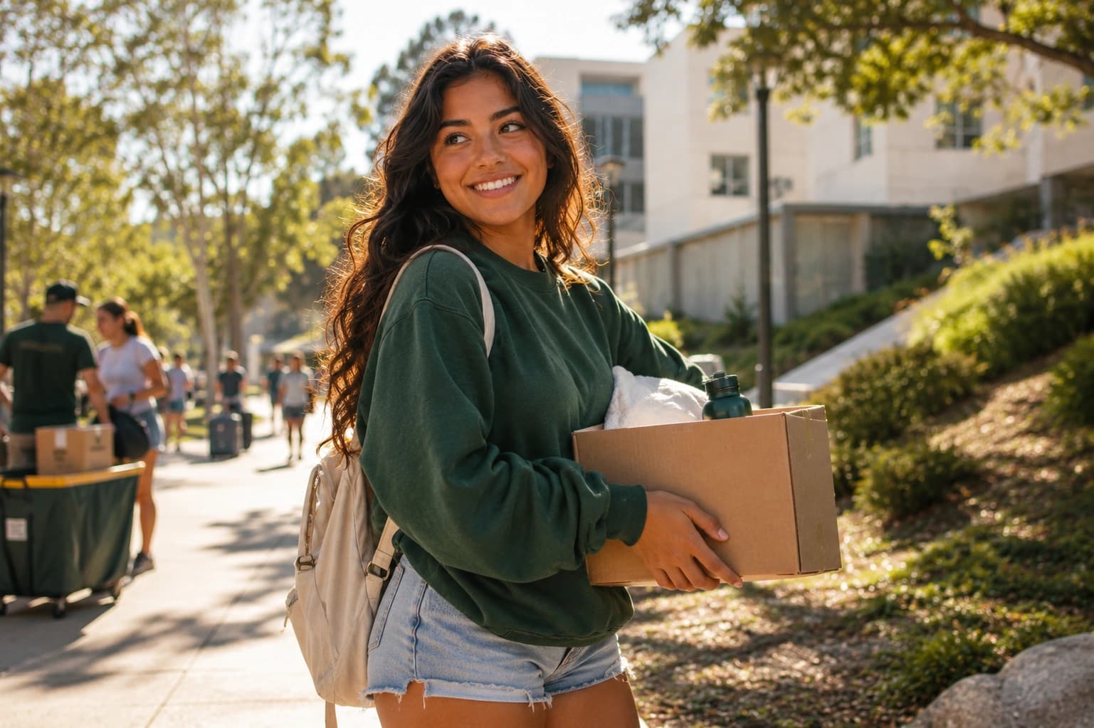 Elena moving into Cal Poly campus